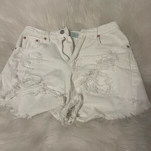 White denim shorts